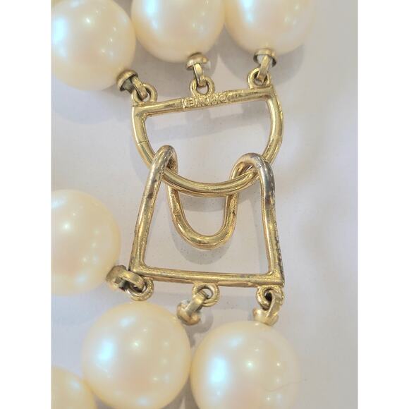 Monet Necklace Vintage Signed Faux Pearl & Turquoise - Picture 5 of 8